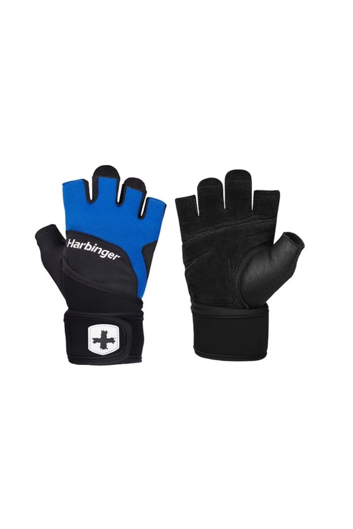 هاربينجر قفازات هارب التدريب WRISTWRAP 2.0 - لون أزرق، مقاس صغير، بدون أصابع، لتثبيت معصم محكم وقبضة مرنة - Image 3
