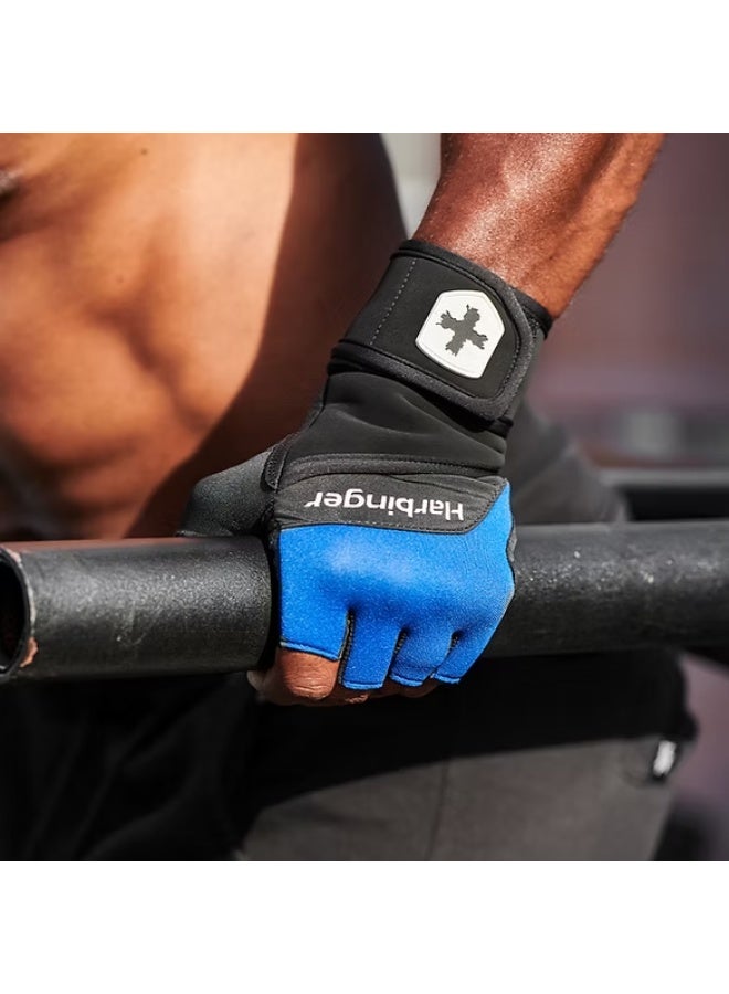 هاربينجر قفازات هارب التدريب WRISTWRAP 2.0 - لون أزرق، مقاس صغير، بدون أصابع، لتثبيت معصم محكم وقبضة مرنة - Image 4