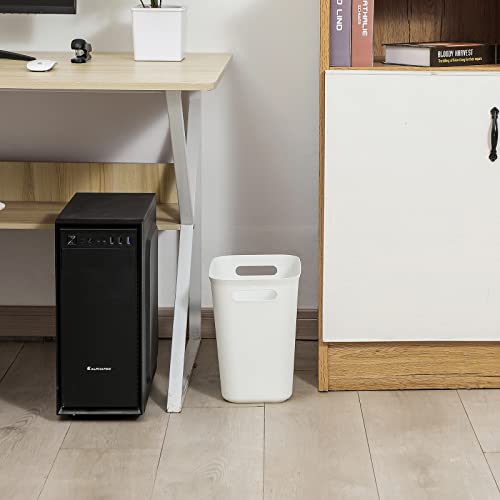 UUJOLY Plastic Small Trash Can Wastebasket, Garbage Container Basket for Bathrooms, Laundry Room, Kitchens, Offices, Kids Rooms, Dorms, 3.5 Gallon, White - Image 5