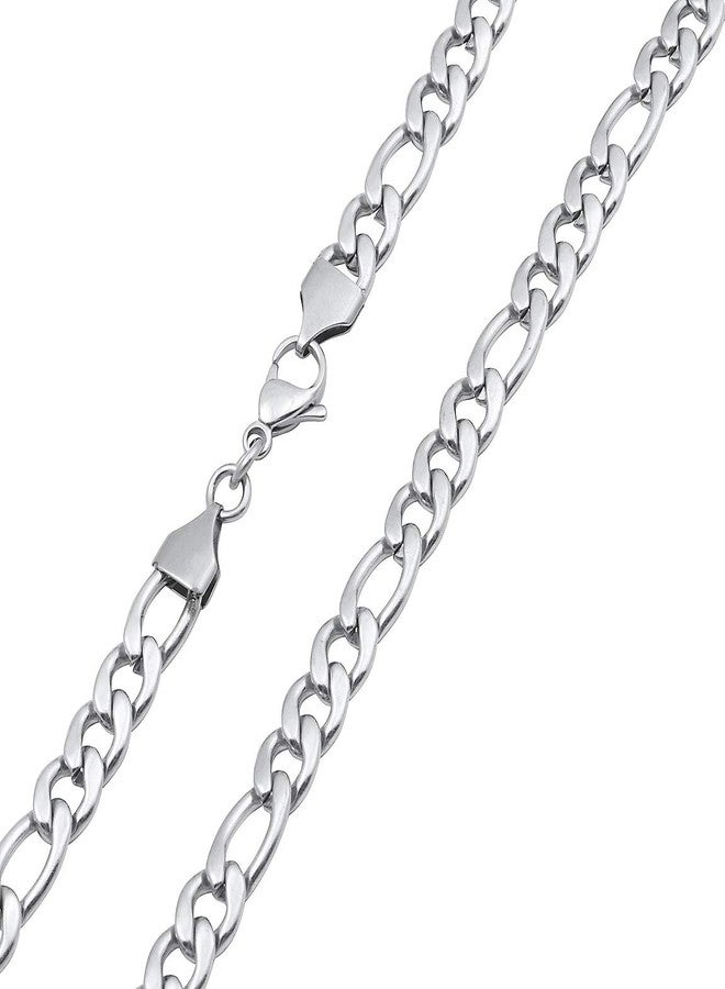 SilverCloseOut Stainless Steel Figaro Chain 7.5mm - 22" - Image 1