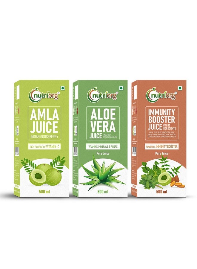 nutriorg مجموعة تعزيز المناعة من نوتريورغ (أملا، ألوفيرا، عصير تعزيز المناعة) 500 مل - Image 1