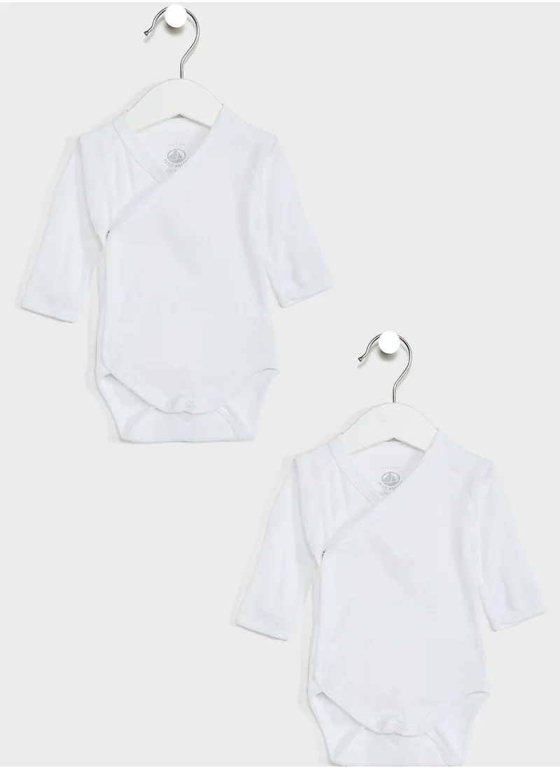 Petit Bateau Infant 2 Pack Wrapover Bodysuit