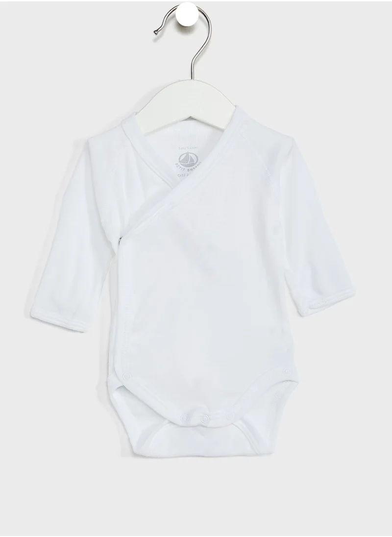 Petit Bateau Infant 2 Pack Wrapover Bodysuit