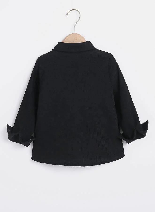 تايك تو Take Two Boys Black Corduroy Shirt with Buttons
