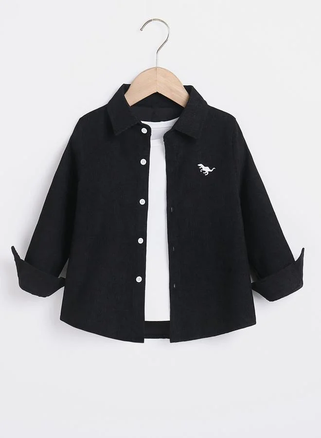 تايك تو Take Two Boys Black Corduroy Shirt with Buttons