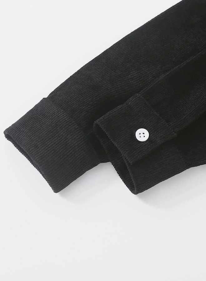 Take Two Take Two Boys Black Corduroy Shirt with Buttons