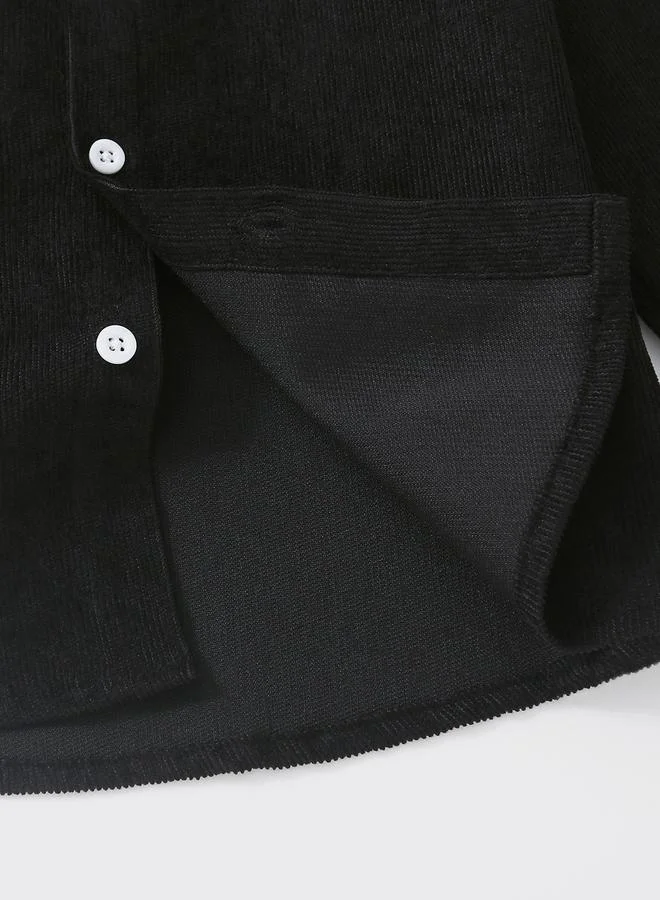 Take Two Take Two Boys Black Corduroy Shirt with Buttons