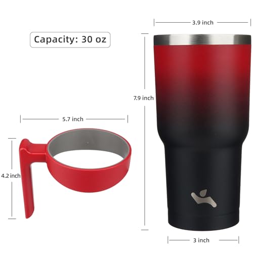 Konokyo 30 oz Tumbler with Handle and 2 Straw 2 Lid, Insulated Water Bottle Stainless Steel Vacuum Cup Reusable Travel Mug,Mystic Moon - Image 4