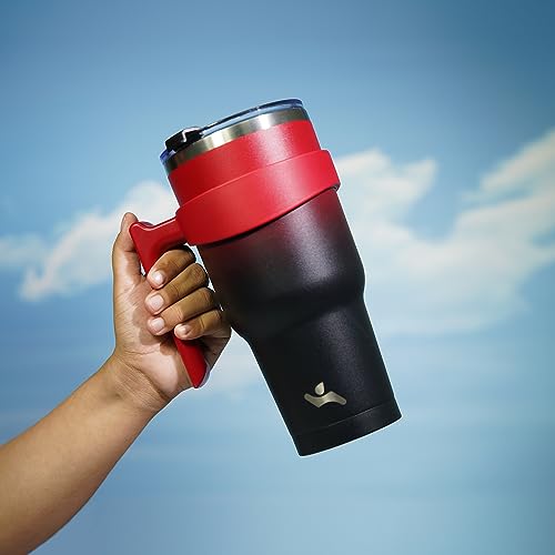 Konokyo 30 oz Tumbler with Handle and 2 Straw 2 Lid, Insulated Water Bottle Stainless Steel Vacuum Cup Reusable Travel Mug,Mystic Moon - Image 5