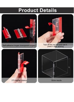 Y&D Self Adhesive Clear Acrylic Hinges, 6 Pcs No Glue Required, 64.5 mm Continuous Piano Hinge, Self-Adhesive Folding Hinge for DIY Transparent Box, Storage Display Stand  - Image 4