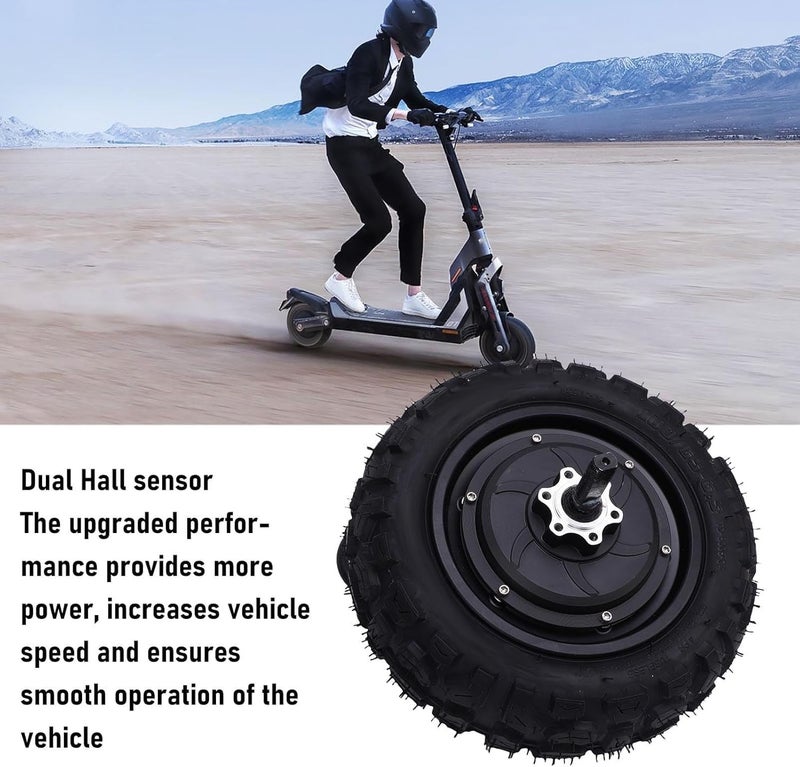 Leno 11 Inch Wheel Hub Motor, 48V 1500W High Power Brushless Hub Motor with Dual Hall Sensors and M-11 Waterproofing, for Electric Motorcycle Scooter Bike - Image 3