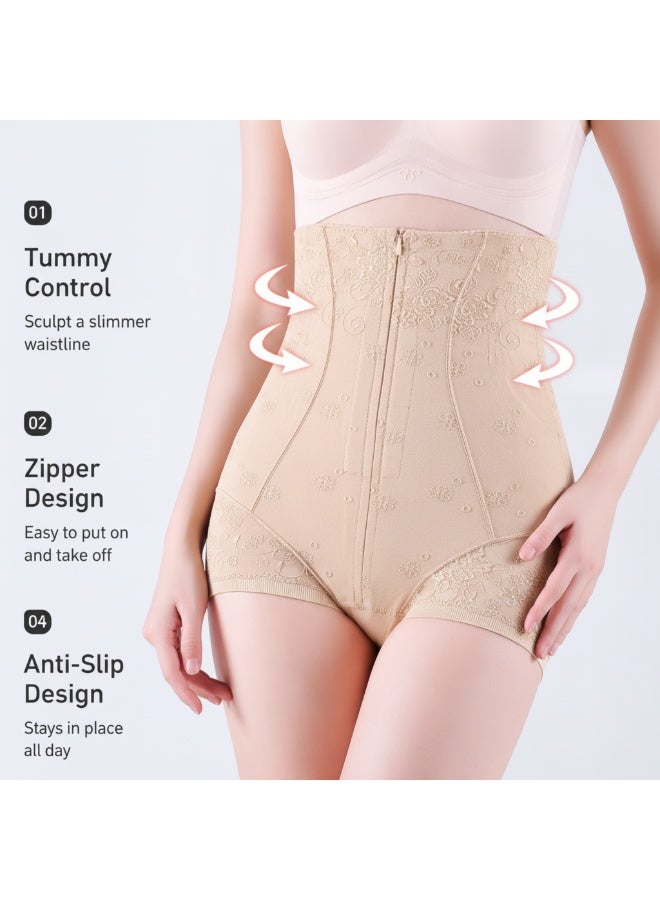 SHOWDAY Women's High-Waisted Tummy Control Shapewear Panty with Zipper and Hook Closure, Waist Trainer Body Shaper, M-XXXL - Image 2