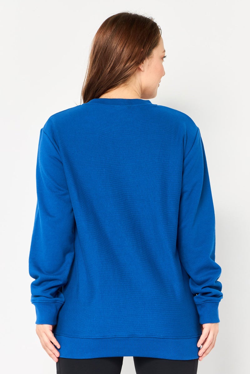 Champion Women Sportswear Fit Long Sleeve Outdoor Sweatshirt, Blue - Image 4