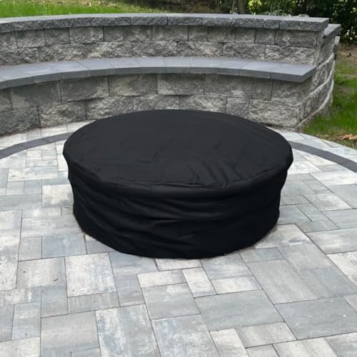 YardJoyliz Outdoor Built In Fire Pit Cover for In Ground Stone Firepit Waterproof Heavy Duty 6064 Inch Large Round Concrete Fire Pit Covers - Image 1
