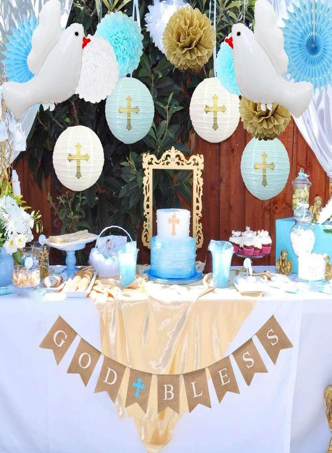 CSTYWC 6 Peace Dove Mylar Balloons - White Memorial Pigeon Bird Balloons with Gold Cross Shape - Ceremonial Party Decorations for Wedding, Funeral, Birthday & Engagement - Image 3