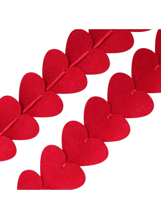 Partyprops 72 Red Hearts Felt Garland - NO DIY - Valentines Day Red Heart Hanging String Garland - Valentines Day Decor - Valentine Decorations - Valentines Wedding Anniversary Birthday Party Supplies - Image 3