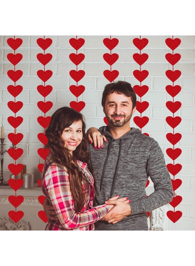 Partyprops 72 Red Hearts Felt Garland - NO DIY - Valentines Day Red Heart Hanging String Garland - Valentines Day Decor - Valentine Decorations - Valentines Wedding Anniversary Birthday Party Supplies - Image 4