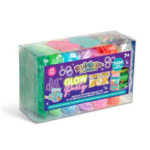 Rainbow Loom® Treasure Box Glow in The Dark Edition - 7000 Glow Rubber Bands, 2 Happy Looms, and to Create Beautiful Rubber Band Bracelets! Kids Crafting Activity, Ages 7+ - Image 2