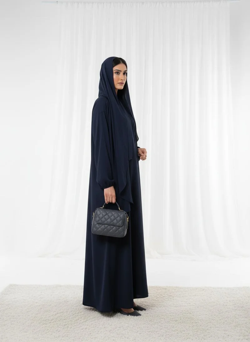 أم سكوير فاشن Lightweight Navy Harir Maqsood Prayer Abaya