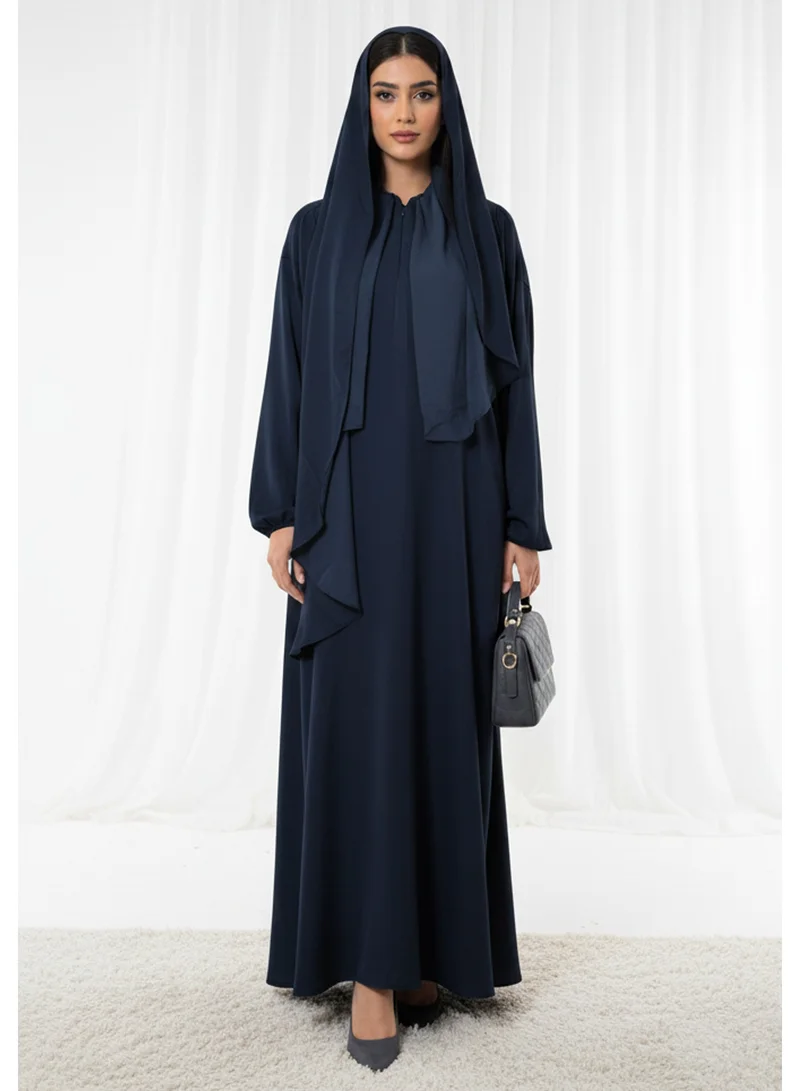 أم سكوير فاشن Lightweight Navy Harir Maqsood Prayer Abaya