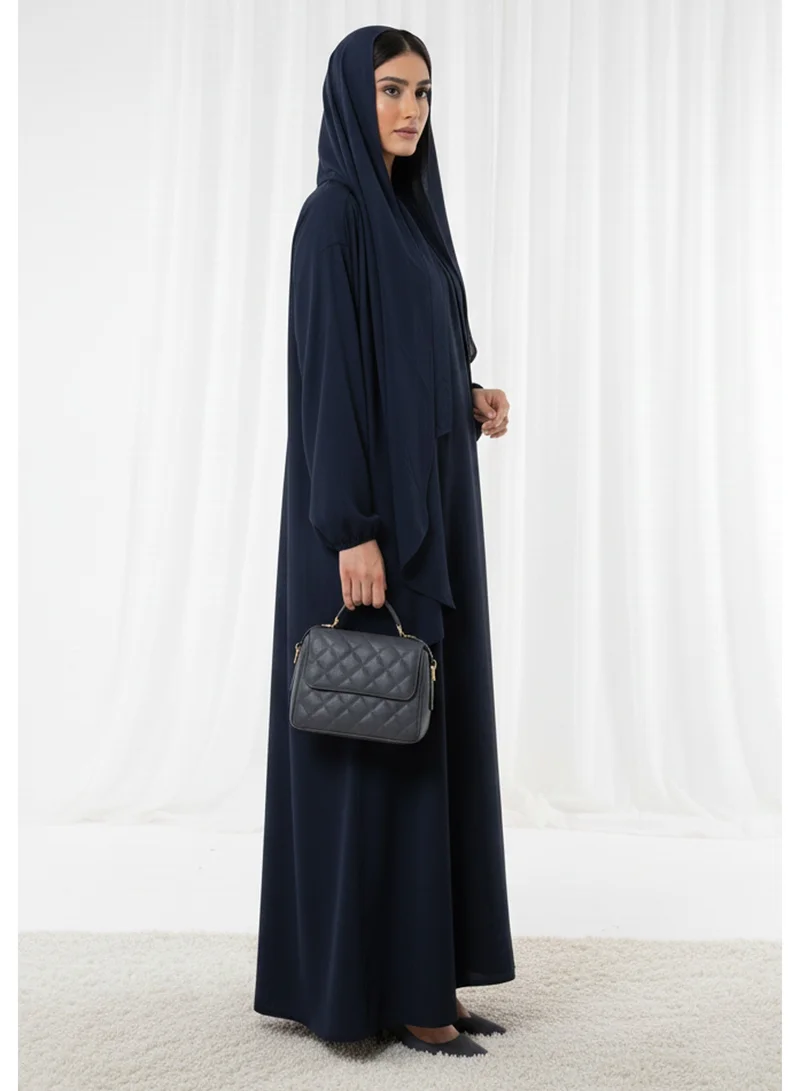 أم سكوير فاشن Lightweight Navy Harir Maqsood Prayer Abaya