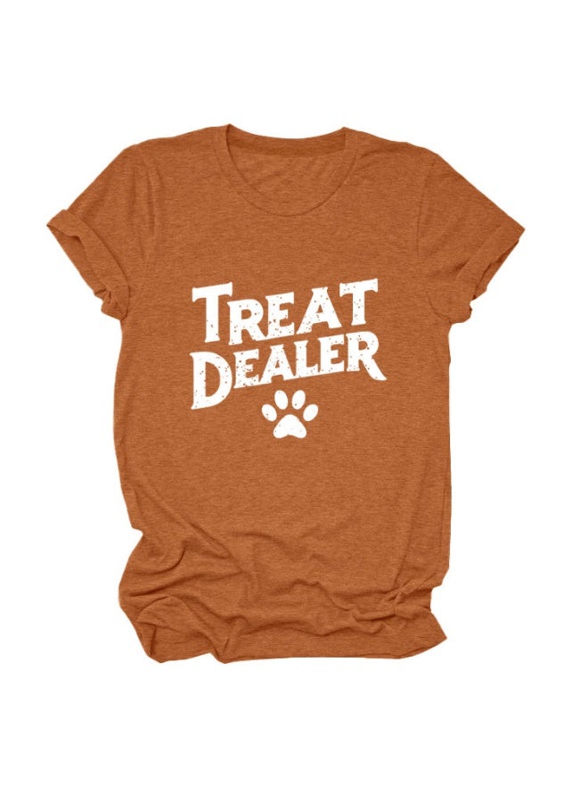 Treat Dealer T Shirt for Women Cute Dog Paw Print Graphic Tees Funny Dog Mom Shirt Puppy Lover Gifts Casual Tops - Image 1