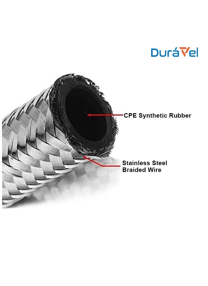 Duravel - Duravel Stainless Steel Braided Gas Hose, Flexible Metal Line (2 METER) - Image 1