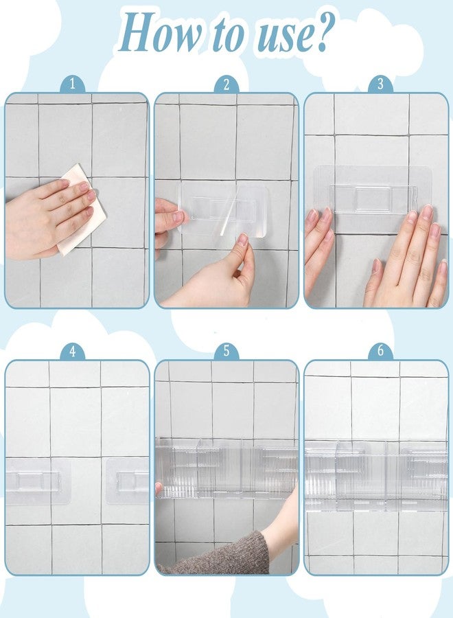 Xosjska 3 Pack Bathroom Makeup Organizer Long Narrow Clear Cabinet Door Organizer Wall Mount Clear Bathroom-Organizers and Storage with 3 Compartments Acrylic Shower Shelves for Kitchen & Bathroom,Office - Image 4