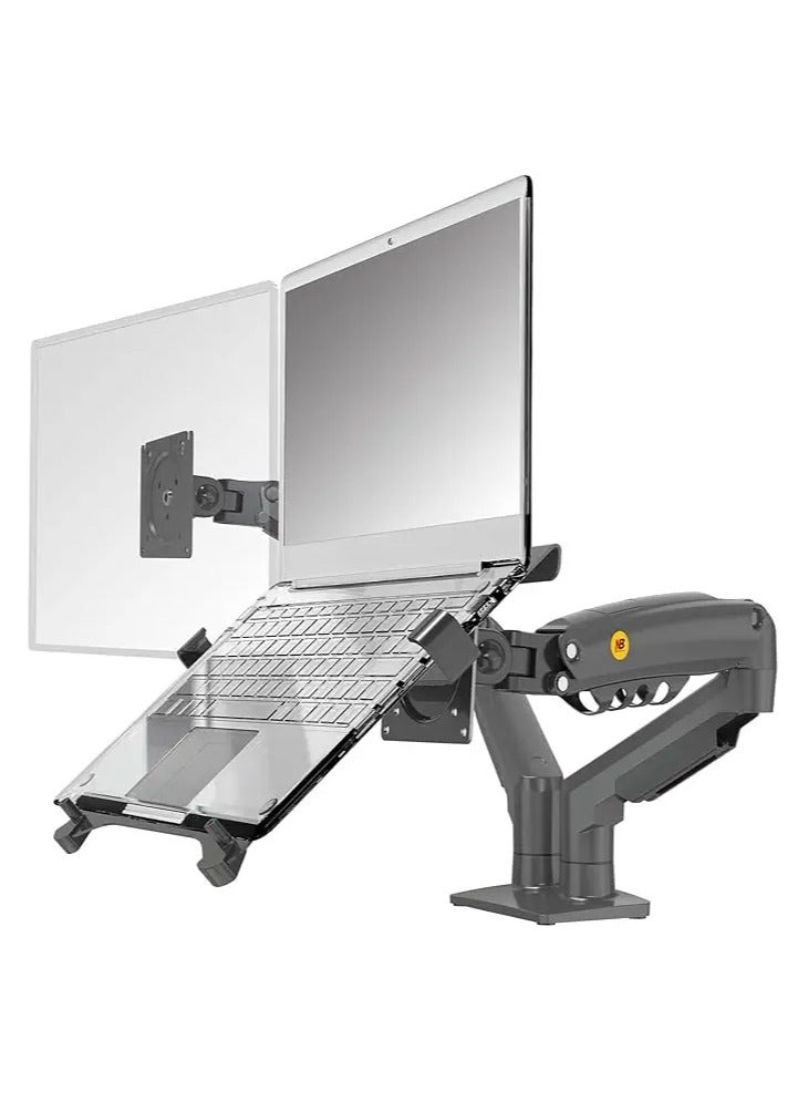NB ERGONOMIC NB ERGONOMIC Laptop Mount with Adjustable Tray for 10-17 Notebook Full Motion Arm with VESA Plate for 17-30 Monitor Mounting F160-FP  - Image 1