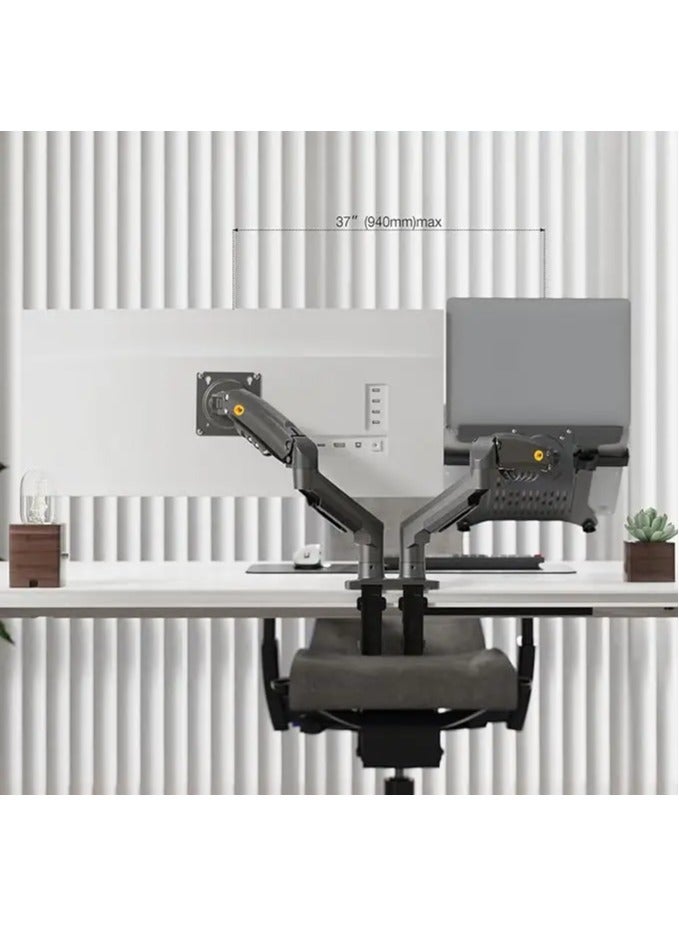 NB ERGONOMIC NB ERGONOMIC Laptop Mount with Adjustable Tray for 10-17 Notebook Full Motion Arm with VESA Plate for 17-30 Monitor Mounting F160-FP  - Image 4