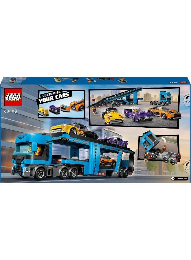LEGO City Car Transporter Truck with Sports Cars 60408 Building Toy Set (998 Pieces) - Image 2