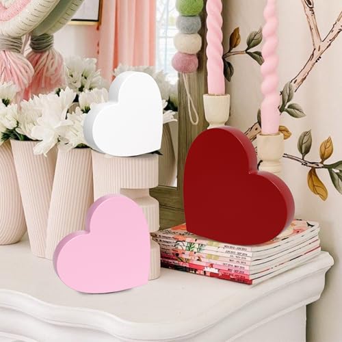 Tovwei Valentine's Day/St. Patrick's Day Decorations Tiered Tray Decor, 6 Pcs Heart and Shamrock Wooden Signs Table Decor for Home Kitchen Office - Image 5