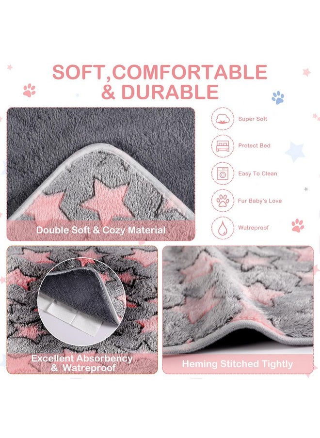 Reginary 4 Pcs Waterproof Guinea Pig Blankets Washable Small Animal Fleece Bedding Absorbent Guinea Pig Cage Liners Reusable Pet Pee Pad Sleep Mat Pad Cover for Hamster Ferret (Cute Star Pattern,12 x 12 Inch)  - Image 5