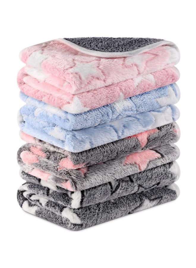 Reginary 4 Pcs Waterproof Guinea Pig Blankets Washable Small Animal Fleece Bedding Absorbent Guinea Pig Cage Liners Reusable Pet Pee Pad Sleep Mat Pad Cover for Hamster Ferret (Cute Star Pattern,12 x 12 Inch)  - Image 1
