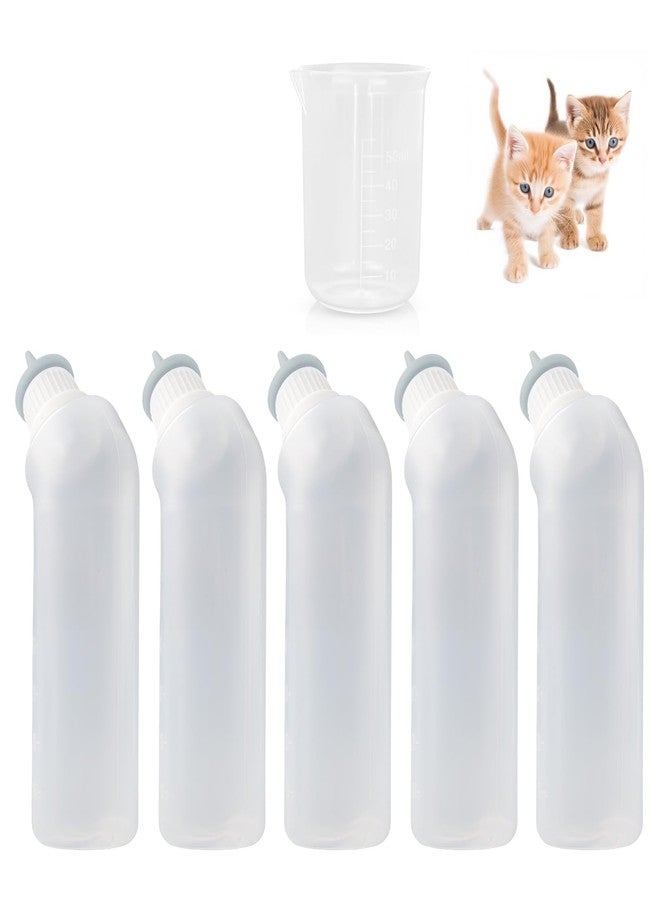 Xuandea 5Pack Kitten Bottle for Nursing Puppy Milk Kitten Bottles Feeding Kit Silicone Nipple for Newborn Pets Kittens, Puppy,Squirrel (Grey) - Image 1