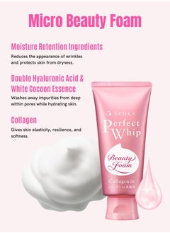 Senka Sengan Senka Perfect Whip Foam Cleanser Collagen in 120g  - Image 3