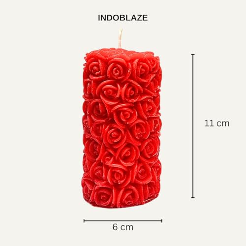 Indoblaze Rose Pillar Candles, Scented Candles for Home Decor and Gifting, Size- Big (2) - Image 4