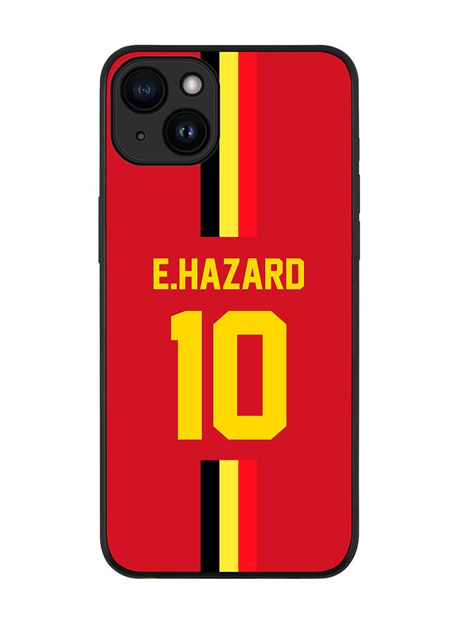 Stylizedd Cover for iPhone 15 Case Rugged Black Slim fit Flexible Protective Phone Cases - Football Team - BelgiumPlayer Name - E.Hazard - Image 1