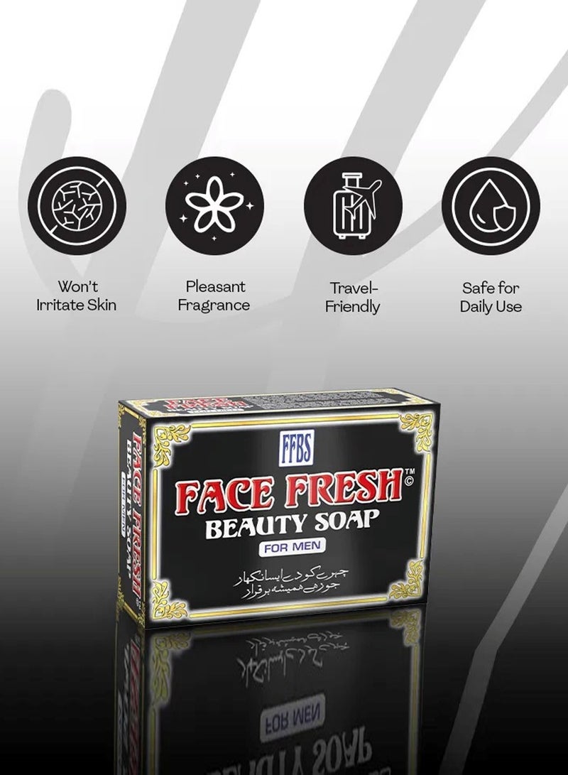 Face Fresh Set of 3 Men's Beauty Soap - Removes Dirt & Impurities from the Skin and Unclogs Pores & Prevents Acne, Soap for All Skin Types 100g - Image 2