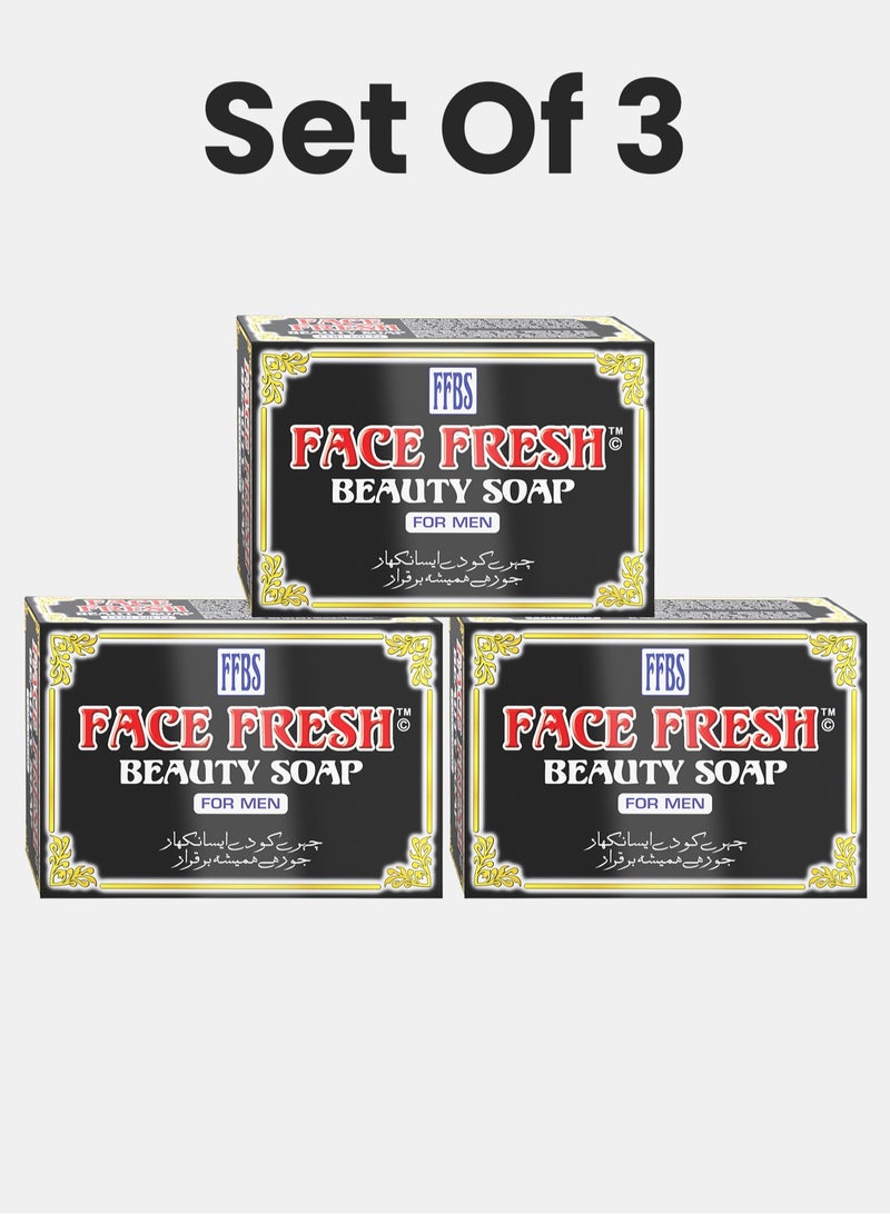 Face Fresh Set of 3 Men's Beauty Soap - Removes Dirt & Impurities from the Skin and Unclogs Pores & Prevents Acne, Soap for All Skin Types 100g - Image 1