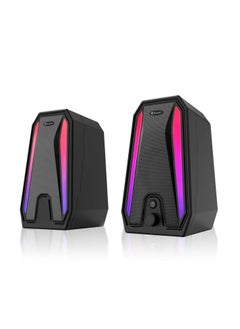 KISONLI X10 USB + AUX 3.5MM Speaker RGB Speaker for Computer, LAPTOP 5 WATT PER SPEAKER  WITH MODERN ERGONOMIC DESIGN PERFECT FOR YOUR COMPUTER  SETUP