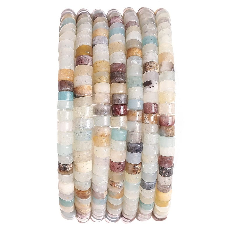 Natural Amazonite Stone Spacer Beads 4x2mm 38cmstr Flat Round Loose Semi Gemstone Caps for Making Bracelets Necklace