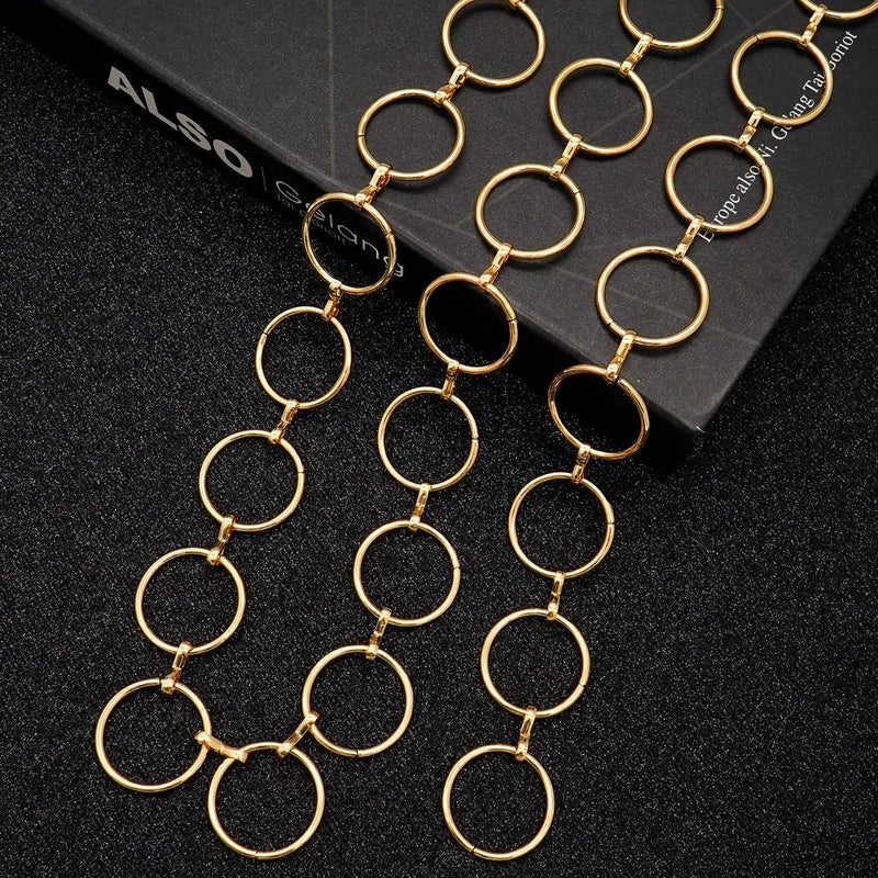 LIMHOO Metal Waist Chain for Women Chunky Belly Link Chain Belt for Dresses (Gold 1 S) - Image 5
