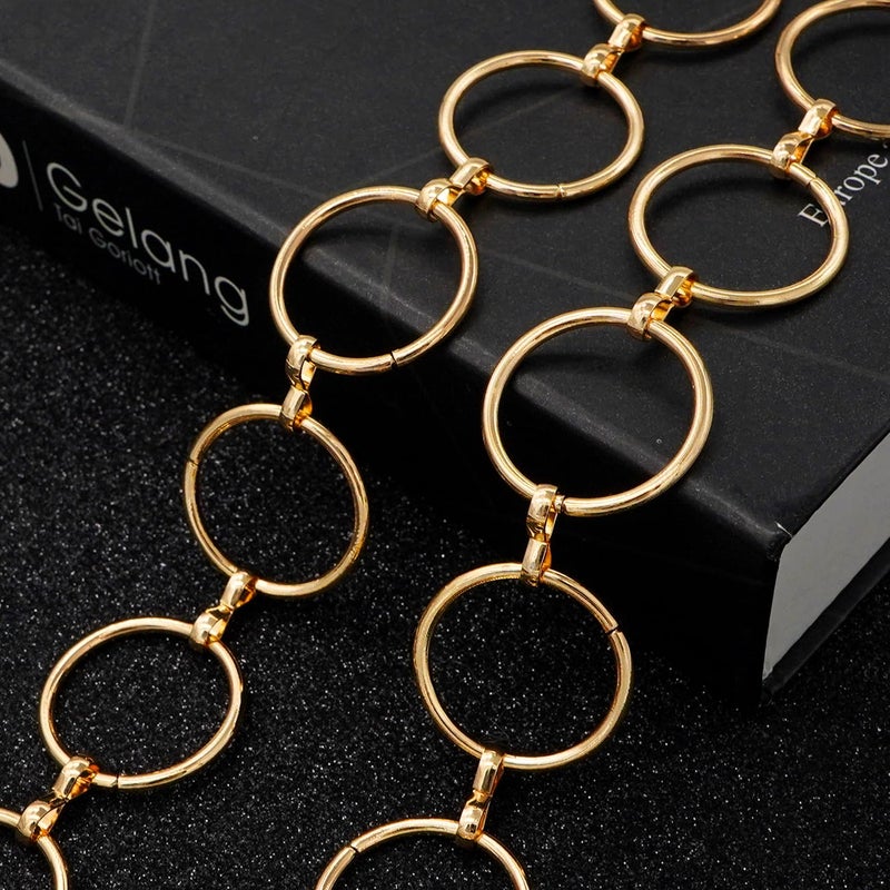 LIMHOO Metal Waist Chain for Women Chunky Belly Link Chain Belt for Dresses (Gold 1 S) - Image 4