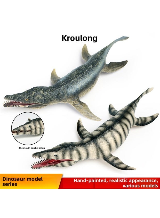 Children's Simulation Marine Animal Dinosaur Model Ornaments Kerou Dragon Sliding Tooth Dragon Canglong Jurassic Dinosaur Toy-Color:JZ Solid Big Dragon (mouth Movable)  - Image 2