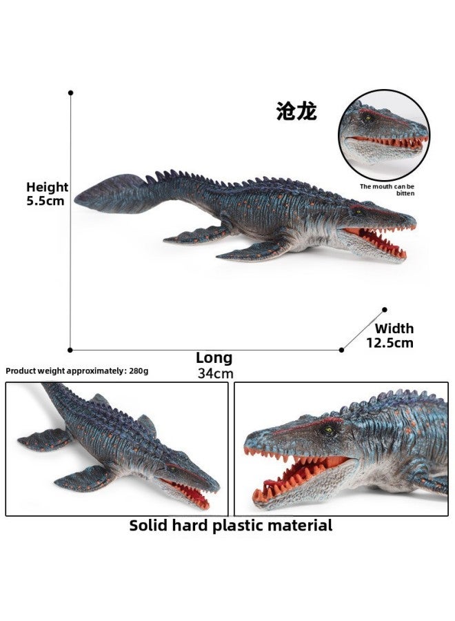 Children's Simulation Marine Animal Dinosaur Model Ornaments Kerou Dragon Sliding Tooth Dragon Canglong Jurassic Dinosaur Toy-Color:JZ Solid Big Dragon (mouth Movable)  - Image 1
