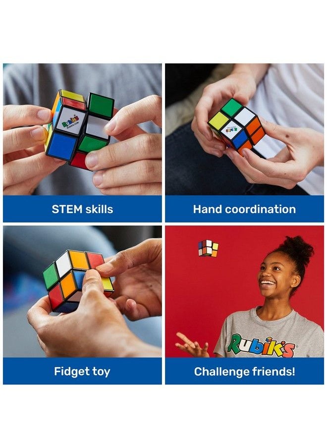 Rubik's - Rubik Mini Original 2X2 Rubik Cube 3D Puzzle Fidget Cube Stress Relief Fidget Toy Brain Teasers Travel Games For Adults And Kids Ages 8 And Up - Image 1