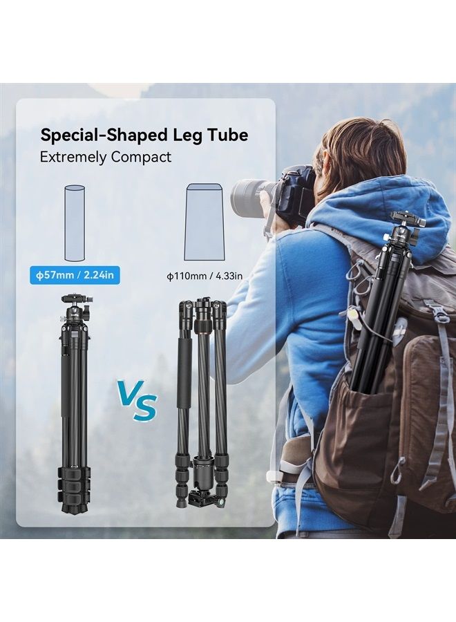 SMALLRIG SmallRig 54" Lightweight Compact Carbon Fiber Tripod with Detachable Monopod, 360° Ball Head, Quick Release Plate, Load up to 26.5 lbs/12 kg, for Canon for Sony, DSLR Camera, Phone, Camcorder-4060  - Image 1