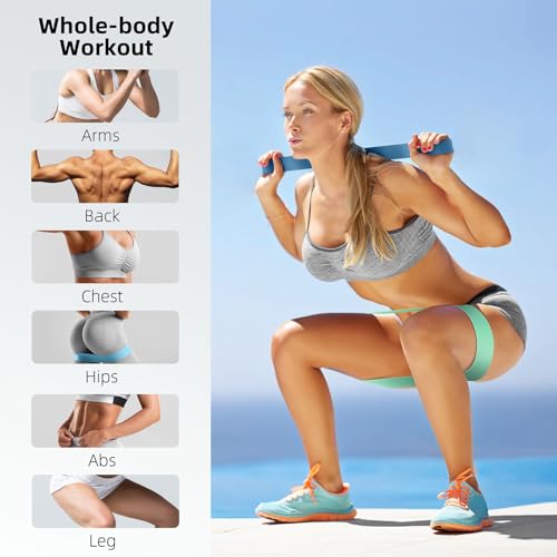 RenoJ Resistance Bands for Working Out, Elastic Pilates Flexbands for Physical Therapy Yoga, Stretch Exercice Loop Bands for Booty Legs - Image 4