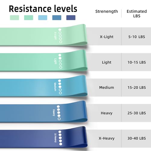 RenoJ Resistance Bands for Working Out, Elastic Pilates Flexbands for Physical Therapy Yoga, Stretch Exercice Loop Bands for Booty Legs - Image 3